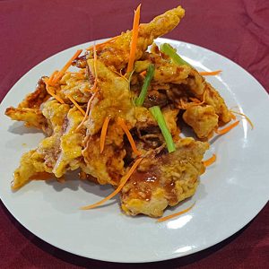 H~4. Crispy sweet and sour pork slices<br>  锅包肉