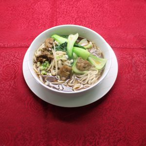 L-12. Beef Noodles Soup  Hand-rolled (Optional spicy) 手擀牛肉面 (自选辣)