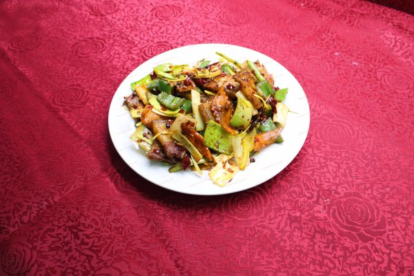 H~13. Twice-cooked pork <BR> 回锅肉